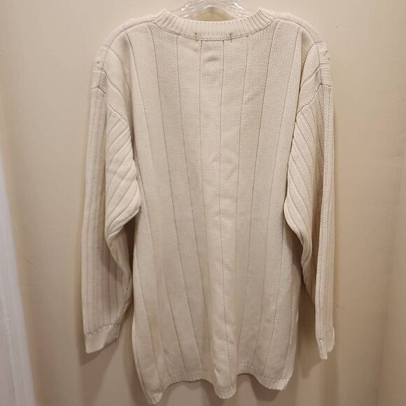 Karen Scott Men's Ivory Cable Knit Crew Neck Pullover Sweater Size Medium - Picture 11 of 11